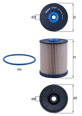 Mahle Fuel Filter - Element KX567D
