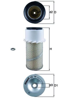 Mahle Air Filter LX14A