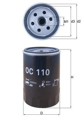 Mahle Oil Filter OC110