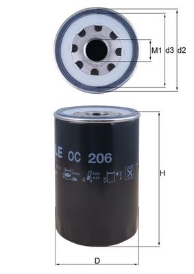 Mahle Oil Filter - Spin On OC206