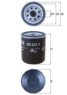 Mahle Oil Filter OC237/1