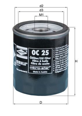 Mahle Oil Filter OC25