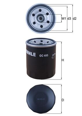 Mahle Oil Filter - Spin On OC495