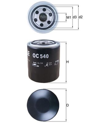 Mahle Oil Filter - Spin On OC540
