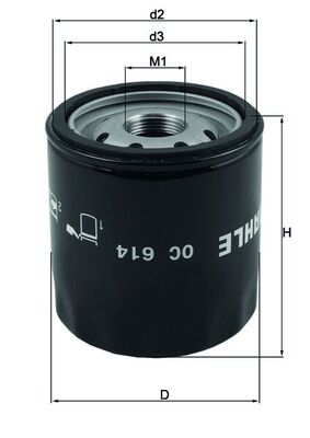 Mahle Oil Filter - Spin On OC614