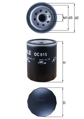 Mahle Oil Filter - Spin On OC615