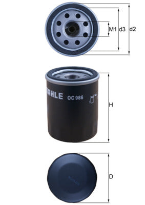 Mahle Oil Filter - Spin On OC986