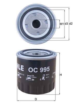 Mahle Oil Filter OC995