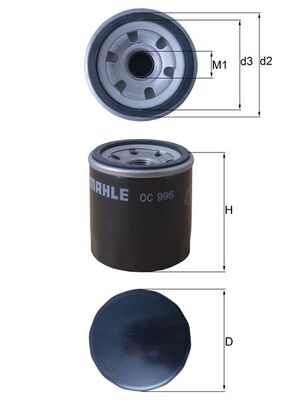 Mahle Oil Filter - Spin On OC996