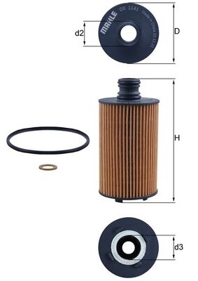 Mahle Oil Filter - Element OX1141D