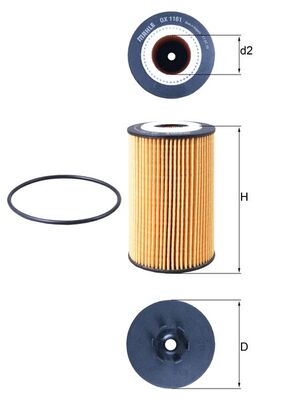 Mahle Oil Filter - Element OX1161D