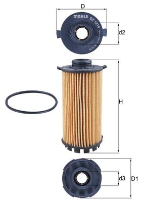 Mahle Oil Filter - Element OX1218D