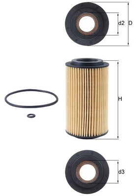 Mahle Oil Filter - Element OX153D1