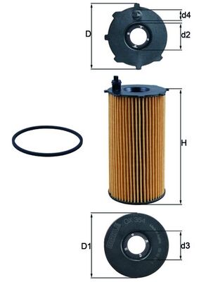 Mahle Oil Filter - Element OX354D