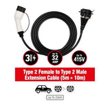 APEC 32A Three Phase Type 2 Female To Type 2 Male  AEC106