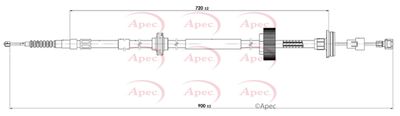APEC Brake Cable Rear/Right CAB1791