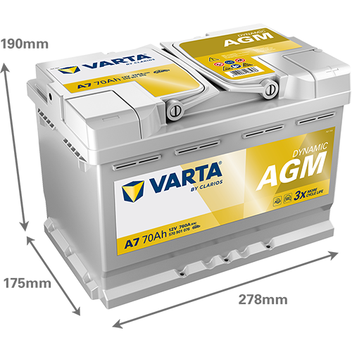 Varta A7 AGM 096 Start Stop Car Battery