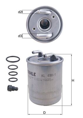 Mahle Fuel Filter KL490/1D
