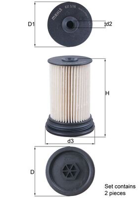 Mahle Fuel Filter - Element KX516/S