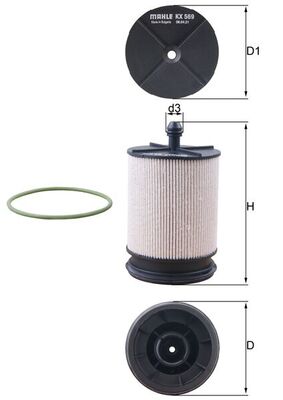Mahle Fuel Filter - Element KX569D