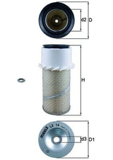 Mahle Air Filter LX14A