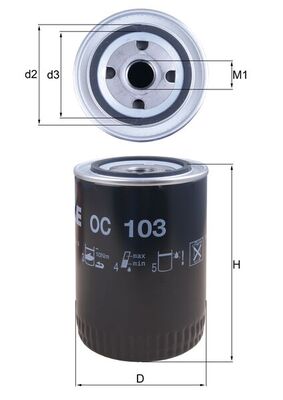 Mahle Oil Filter OC103