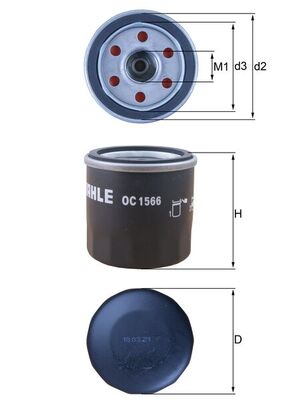 Mahle Oil Filter - Spin On OC1566