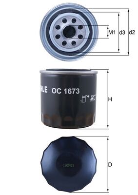 Mahle Oil Filter - Spin On OC1673