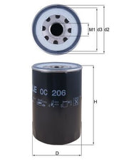Mahle Oil Filter - Spin On OC206