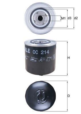 Mahle Oil Filter - Spin On OC214