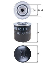 Mahle Oil Filter - Spin On OC214