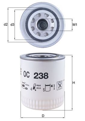 Mahle Oil Filter OC238