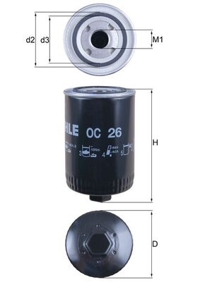 Mahle Oil Filter - Spin On OC26