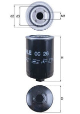 Mahle Oil Filter - Spin On OC26