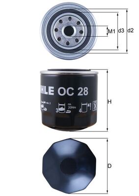 Mahle Oil Filter - Spin On OC28
