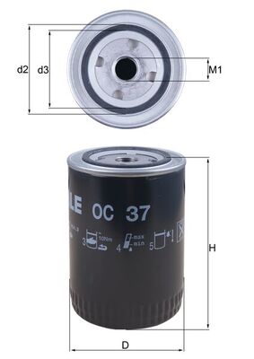Mahle Hydraulic Filter OC37