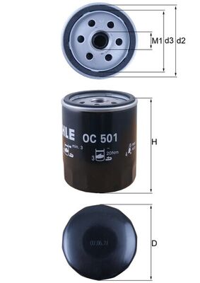 Mahle Oil Filter OC501