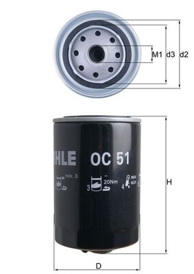 Mahle Oil Filter OC51