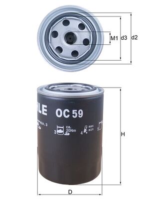 Mahle Oil Filter - Spin On OC59