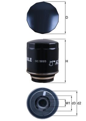 Mahle Oil Filter OC593/3