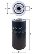 Mahle Oil Filter OC60