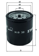 Mahle Oil Filter - Spin On OC614