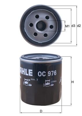 Mahle Oil Filter OC976