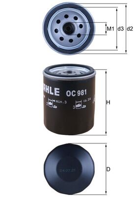 Mahle Oil Filter OC981