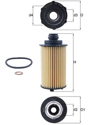Mahle Oil Filter - Element OX1310D