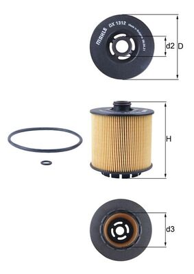 Mahle Oil Filter - Element OX1312D