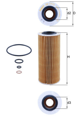 Mahle Oil Filter OX177/3D