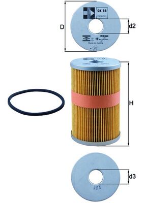 Mahle Oil Filter - Element OX18D