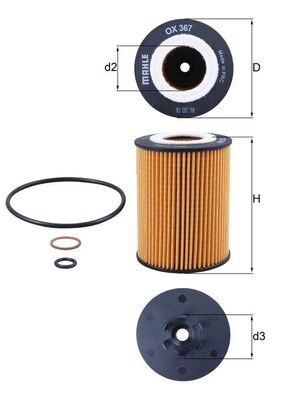 Mahle Oil Filter - Element OX367D