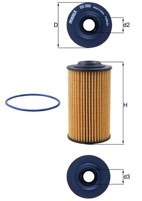 Mahle Oil Filter - Element OX399D
